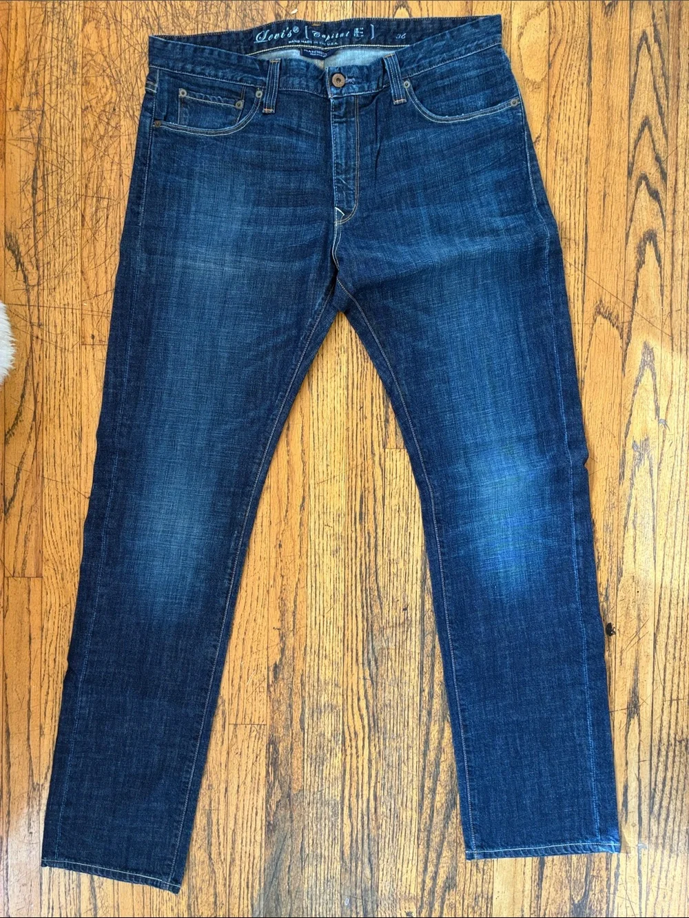 Levi’s Capital E Slim Straight Matchstick Denim Jeans Size 36 Vintage Deadstock